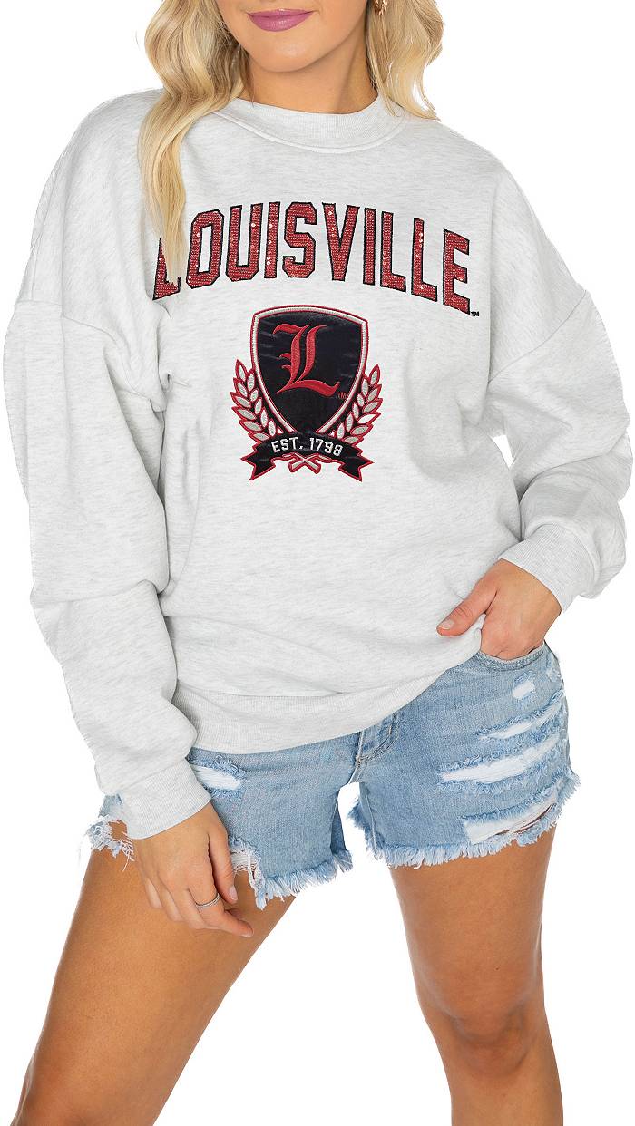 Gameday Couture Louisville Cardinals White Sequin Crew Pullover