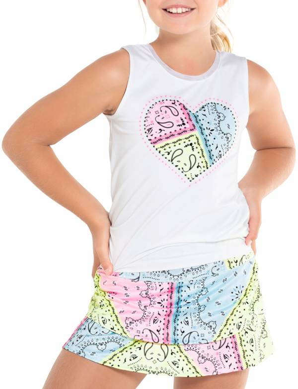 Lucky In Love Girls' Bandanna Love Tie Back Tank Top product image