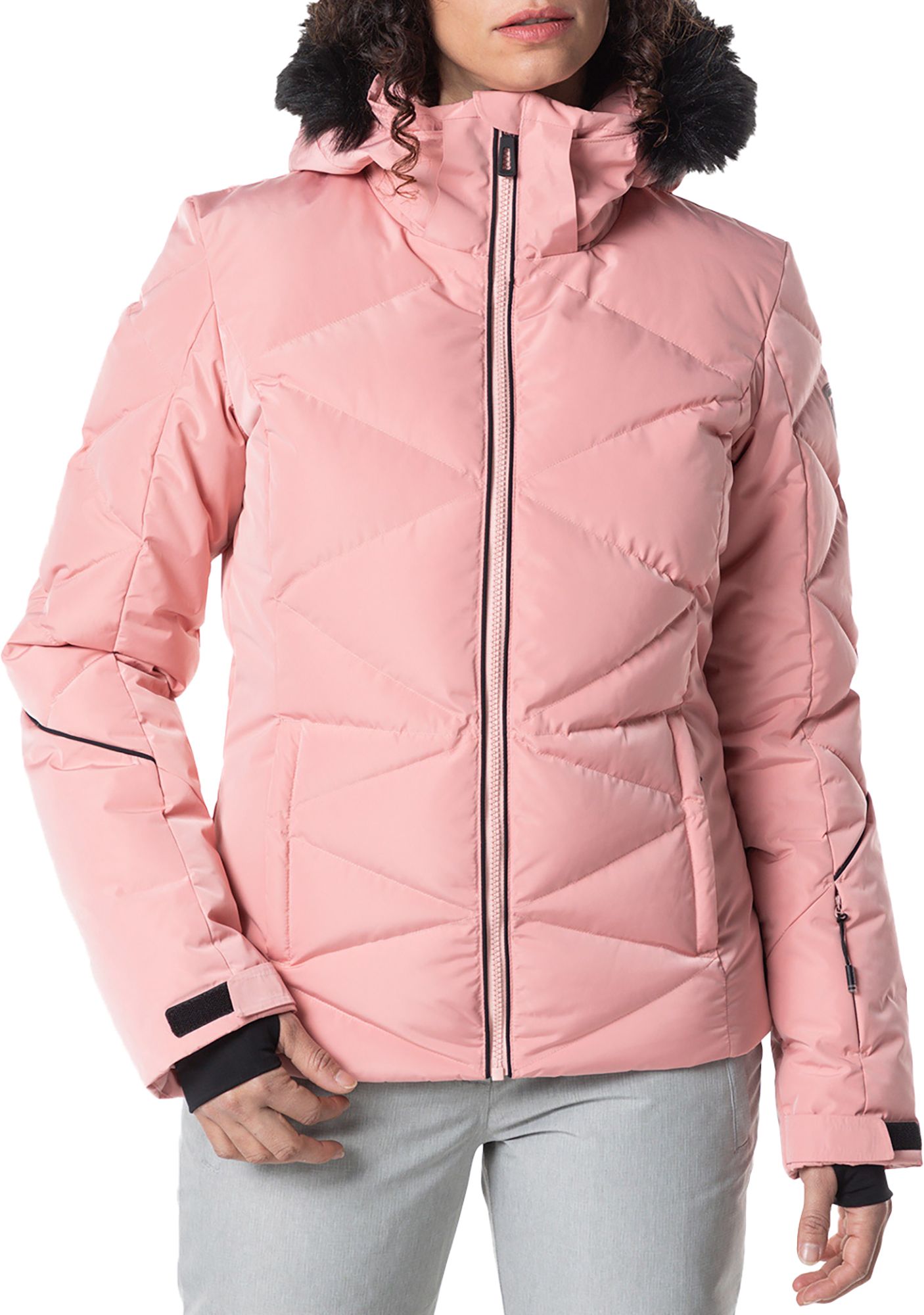 Rossignol logo-patch puffer jacket - Pink