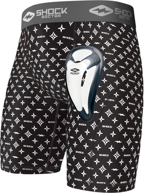 Shock Doctor Adult Core Compression Shorts with Bio-Flex Cup - Black Lux - L Each