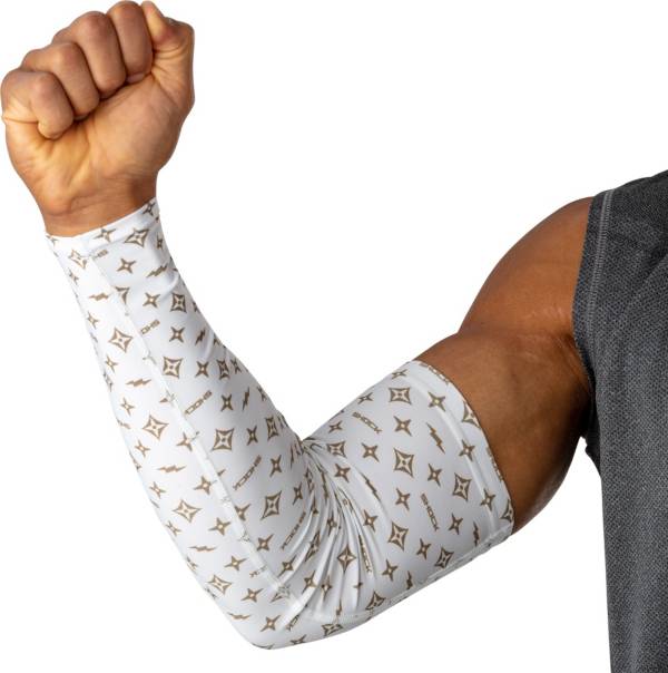 Shock Doctor Adult Showtime Compression Arm Sleeve - White & Gold - M Each