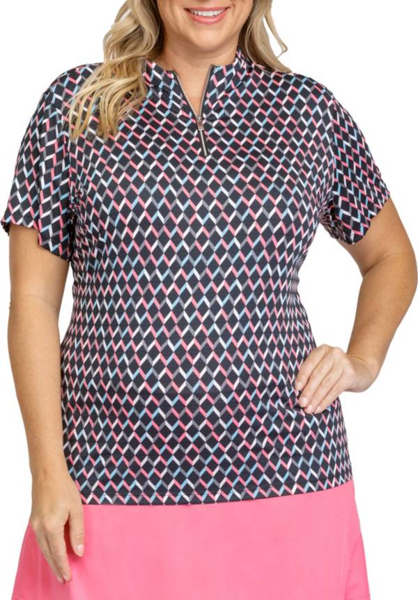 Tail Women's Short Sleeve 1/4 Zip Shoulder Inserts Golf Polo