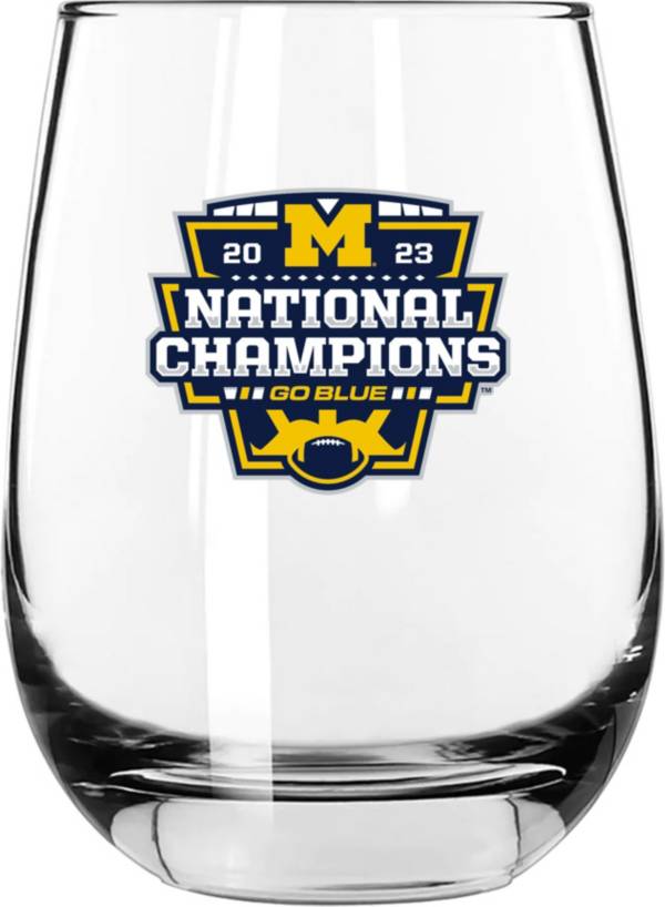 Memory Company 2023 College Football National Champions Michigan Wolverines  15 oz. Stemless Wine Glass