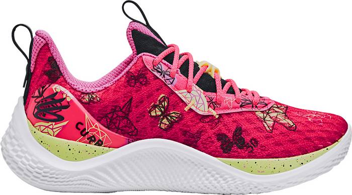 Under Armour Youth Curry Flow 10 'Unicorn & Butterfly' Basketball Shoes - Pink, 5