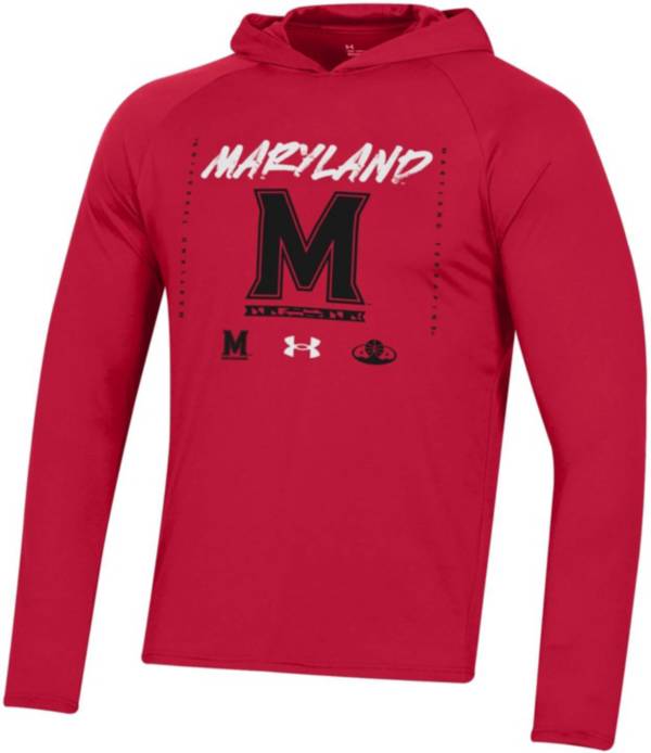 Under Armour Maryland Terrapins Red Hooded Long Sleeve Bench T-Shirt product image