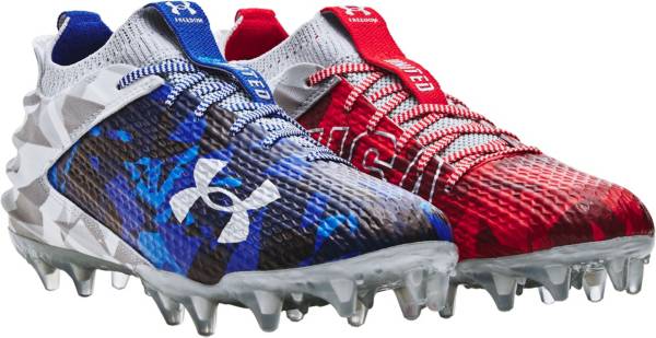 Under armour best sale red football cleats