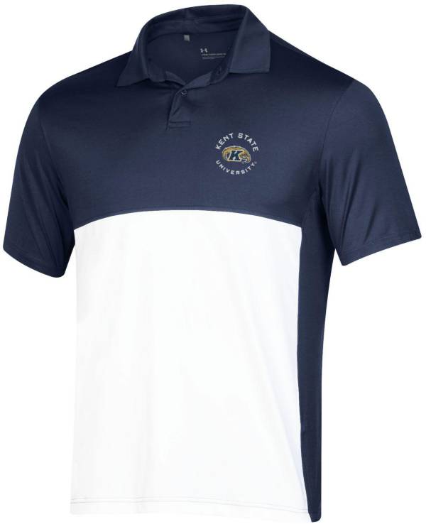 Under Armour Men's Kent State Golden Flashes Navy Blue Color Block Polo product image