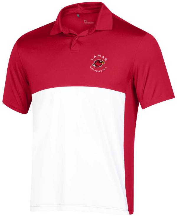 Under Armour Men's Lamar Cardinals Red Colorblock Polo product image