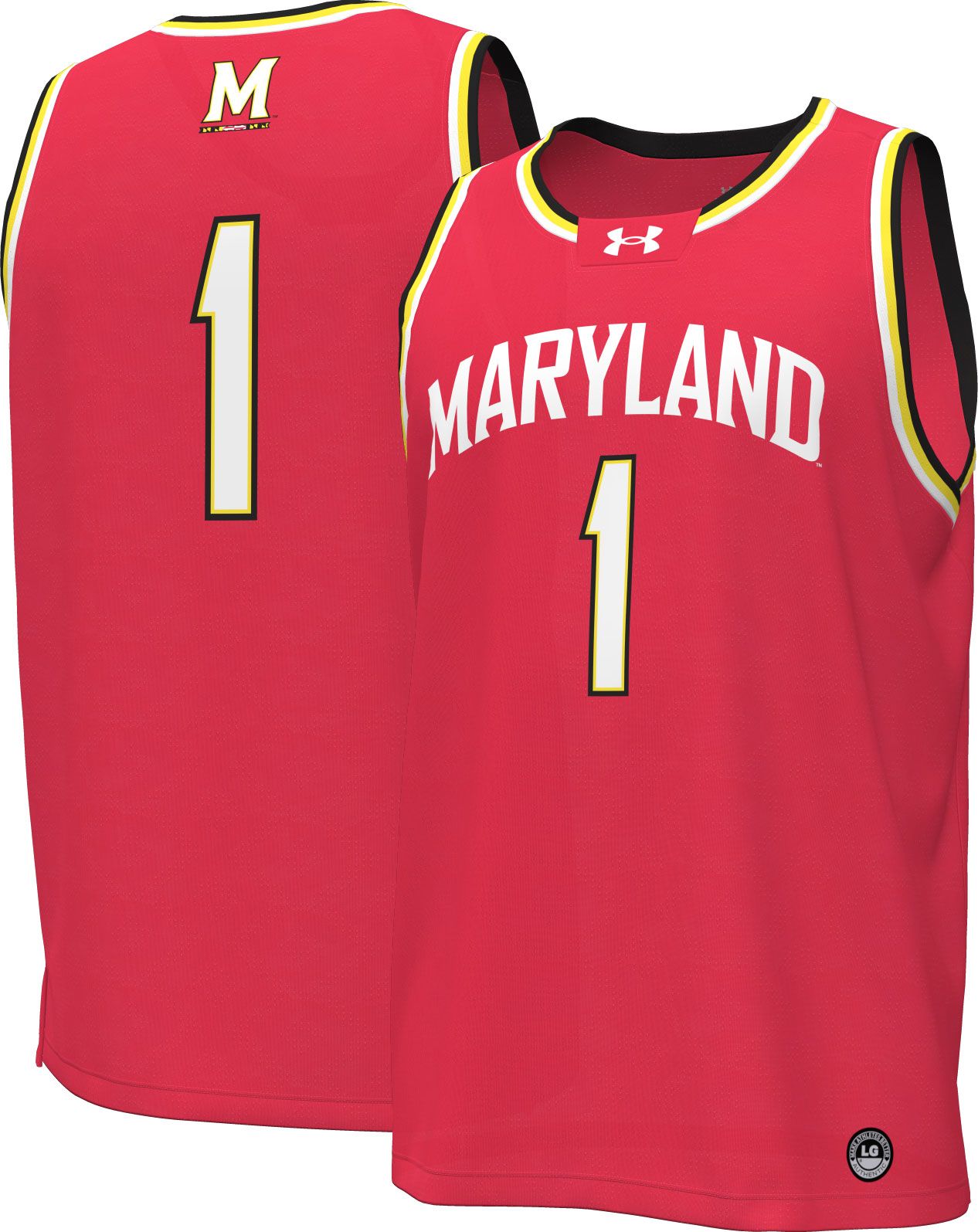 Under Armour Men's Maryland Terrapins #1 Red Replica Basketball Jersey product image