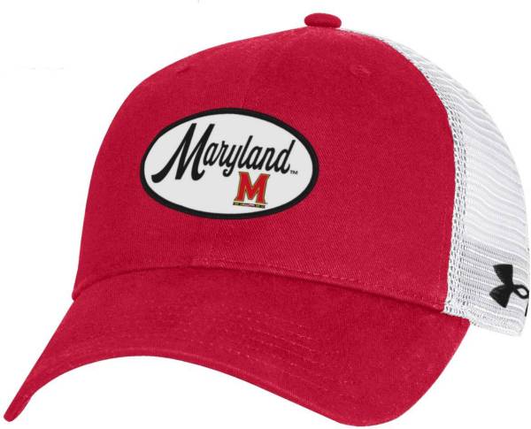 Under Armour Men's Maryland Terrapins Red Washed Performance Cotton Adjustable Trucker Hat product image