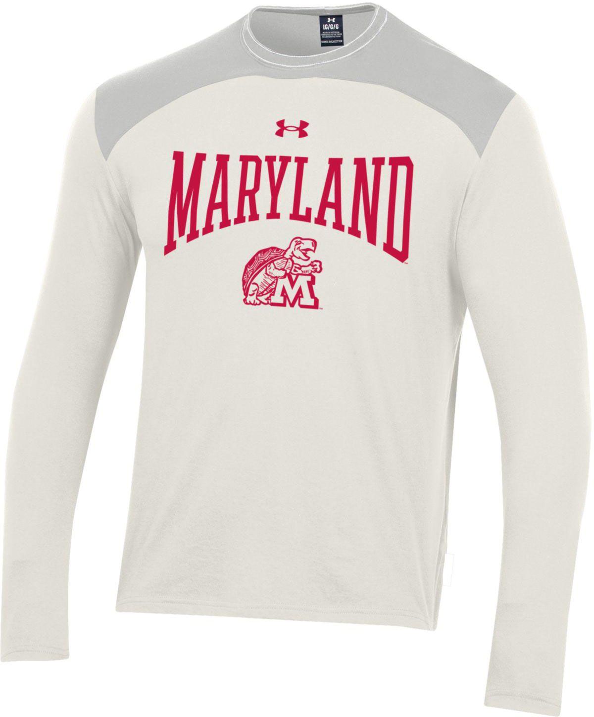 Under Armour Men's Maryland Terrapins Ivory Iconic Long Sleeve T-Shirt