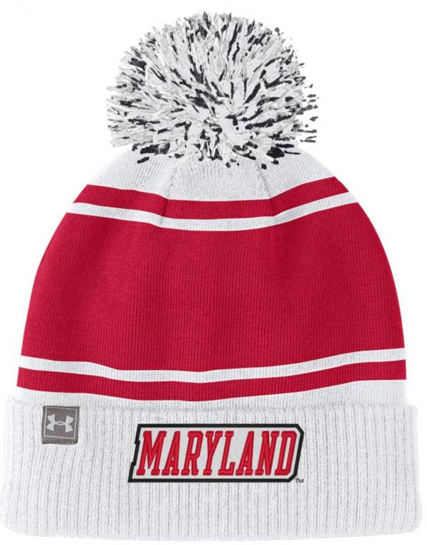 Under Armour Men's Maryland Terrapins White Pom Knit Beanie product image