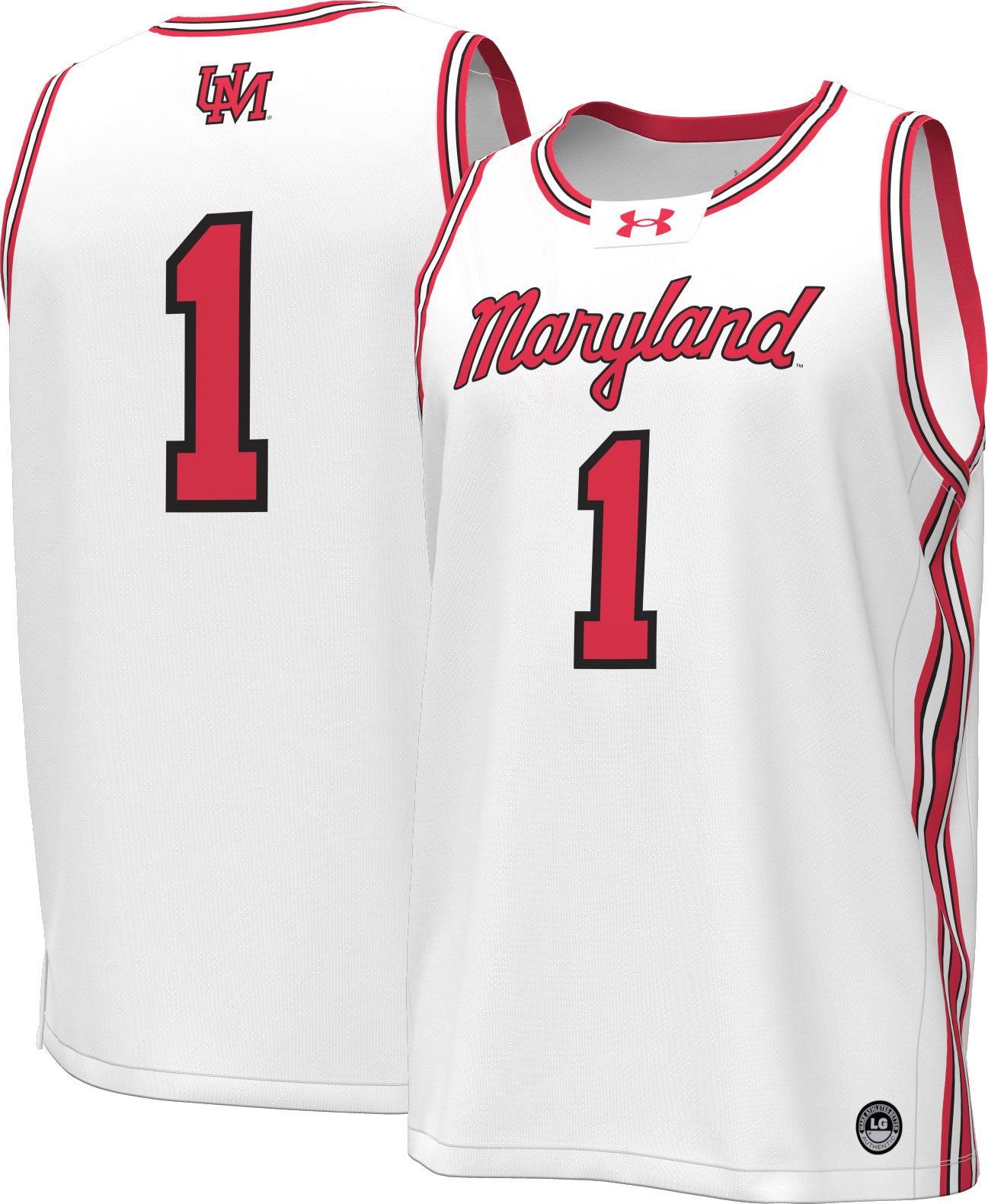 Under Armour Men's Maryland Terrapins #1 White Replica Basketball Jersey product image