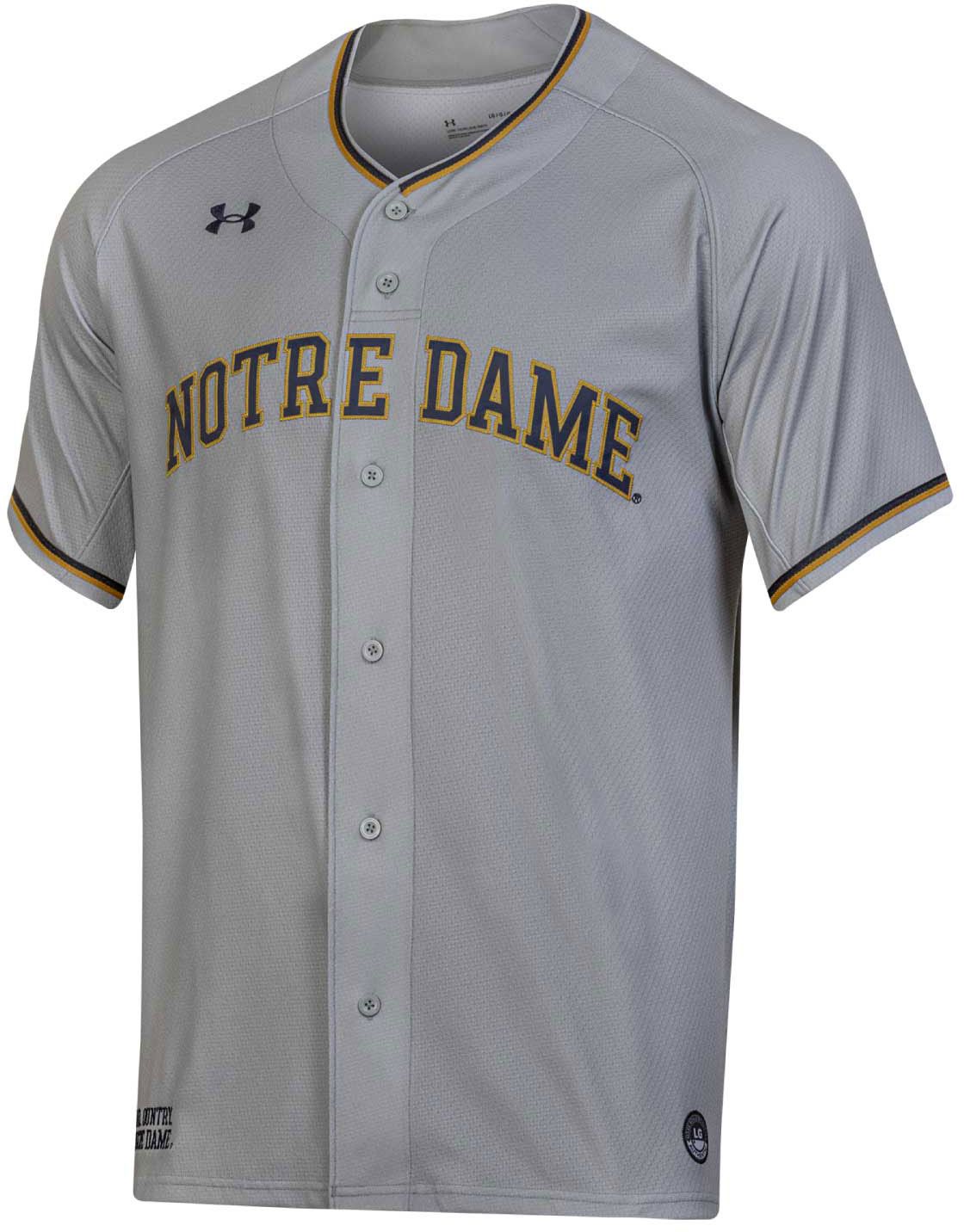 Under Armour Men's Notre Dame Fighting Irish Gray Replica Baseball Jersey product image
