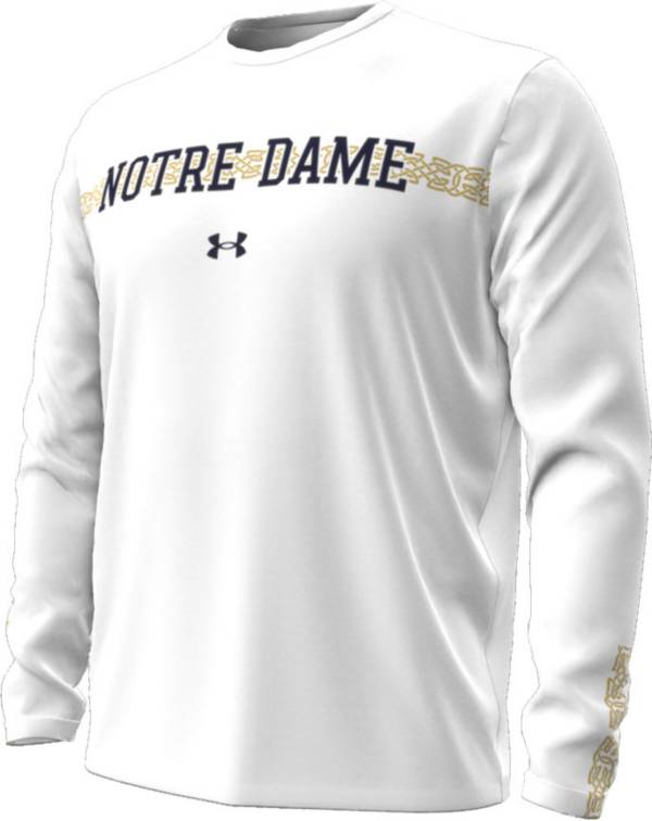 Under Armour Men's Notre Dame Fighting Irish White Long Sleeve T