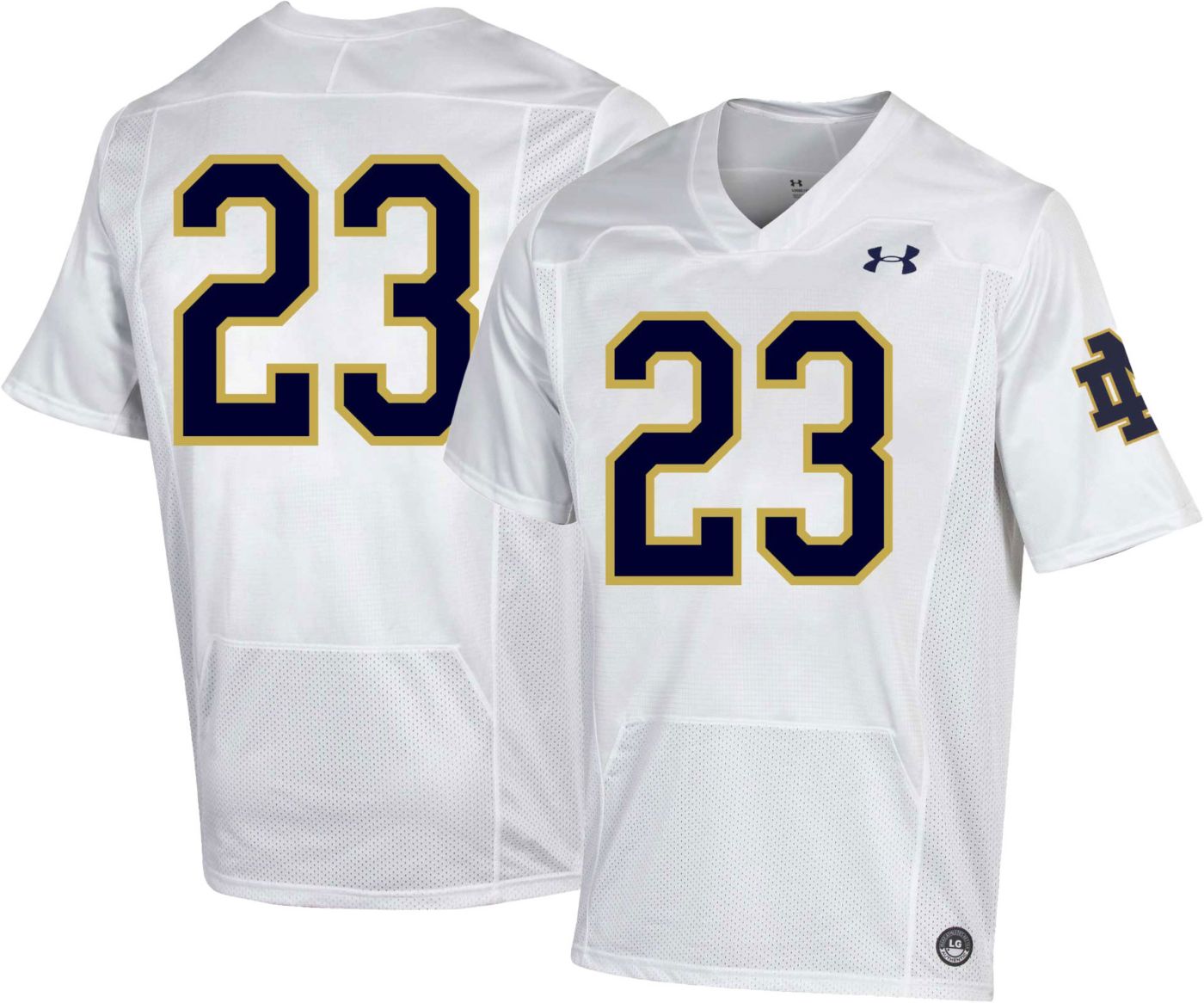 Under Armour Men s Notre Dame Fighting Irish White Twill Replica Football Jersey Dick s Sporting Goods