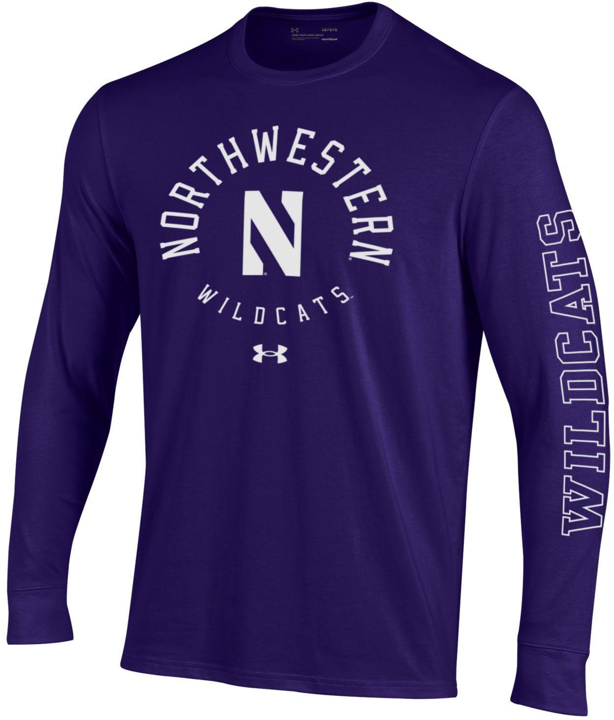 Under Armour Men's Northwestern Wildcats Purple Performance Cotton Long Sleeve T-Shirt