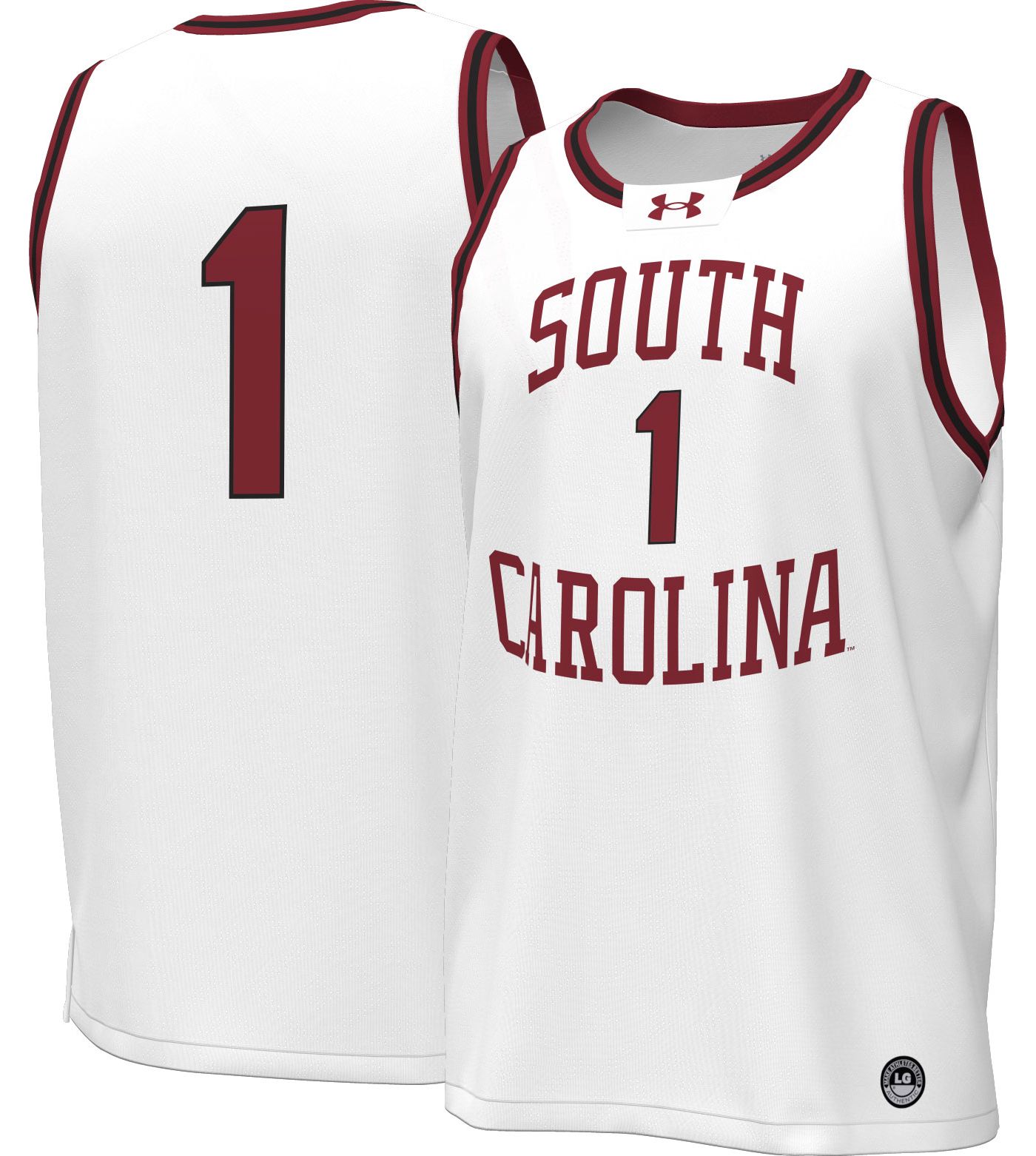 SOUTH CAROLINA GAMECOCKS UNDER ARMOUR GARNET #1 outlet SIDELINE REPLICA FOOTBALL JERSEY