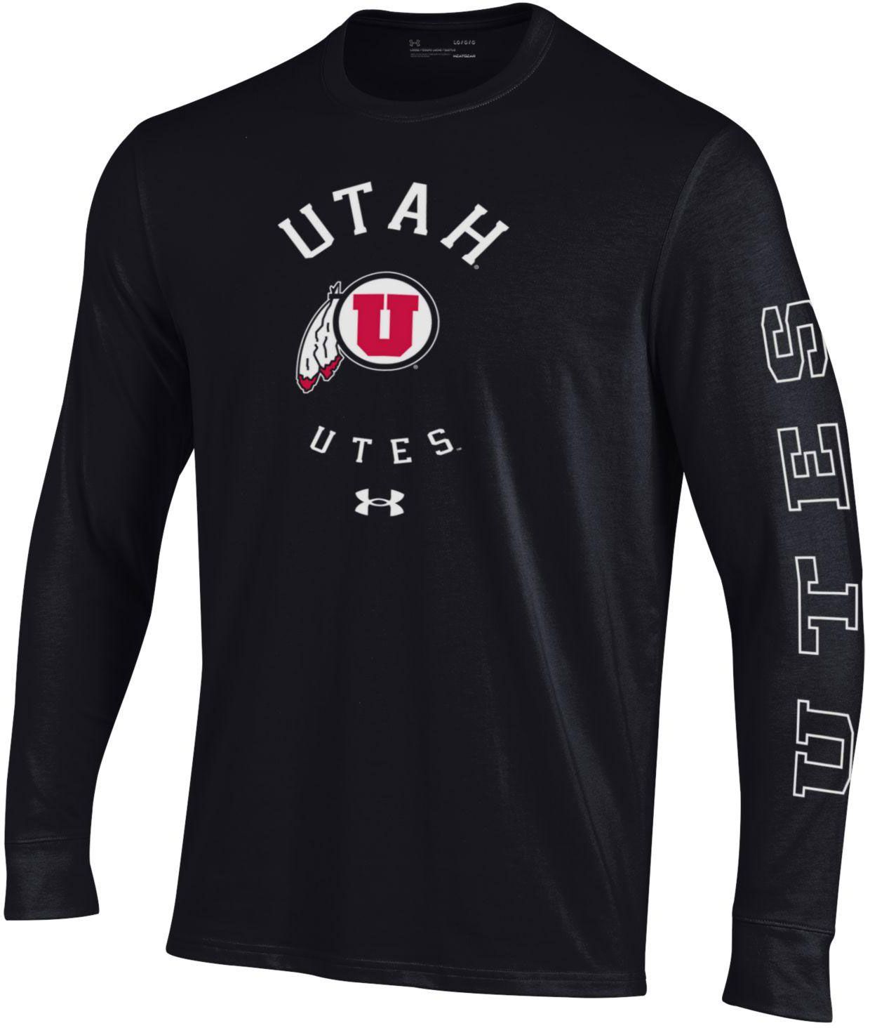 Under Armour Men's Utah Utes Performance Cotton Long Sleeve T-Shirt