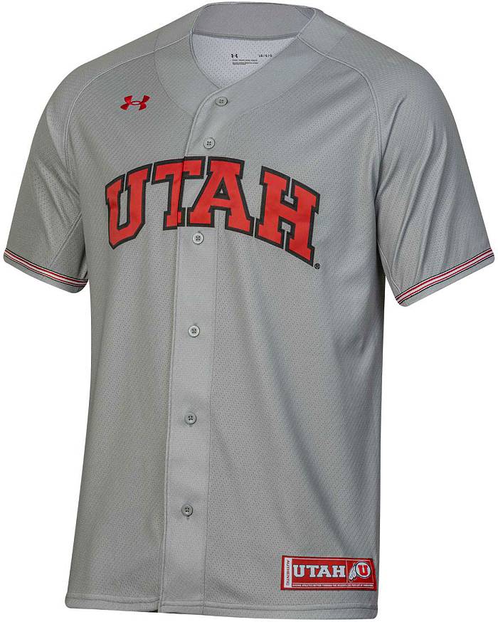 Under Armour Men's Utah Utes Grey Replica Baseball Jersey, XL, Gray