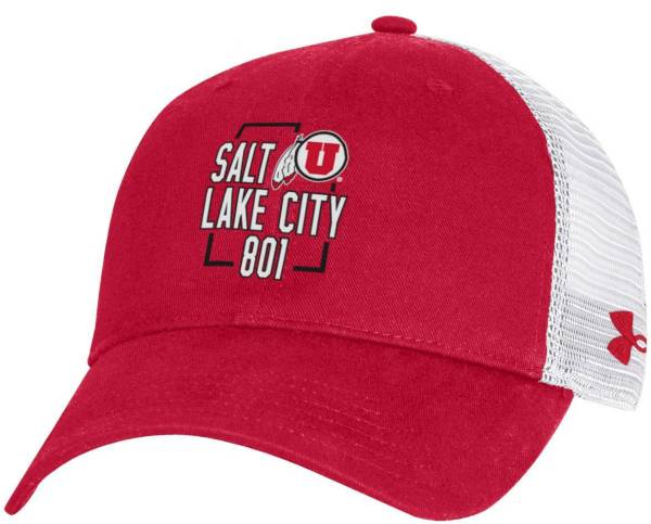 Under Armour Men's Utah Utes Crimson Area Code Adjustable Trucker Hat product image