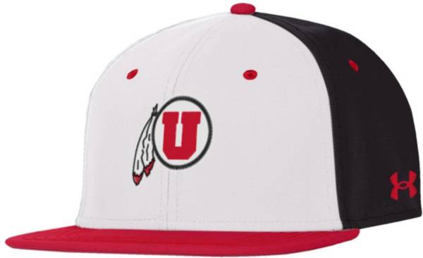 Under Armour Men's Utah Utes White Fitted Baseball Hat product image