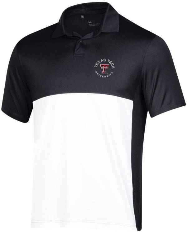 Under Armour Men's Texas Tech Red Raiders Black Color Block Polo product image