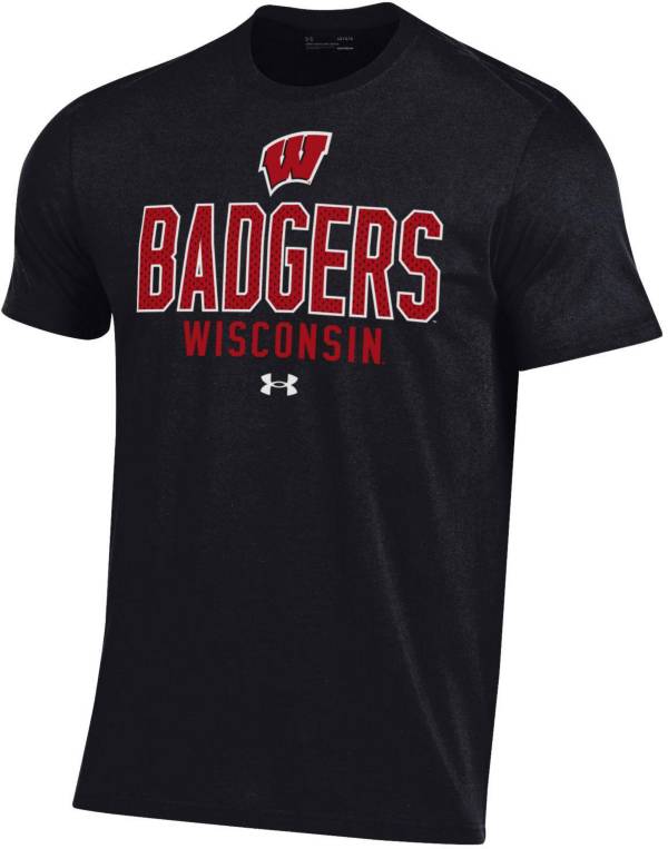 Under Armour Men's Wisconsin Badgers Black Performance Cotton T-Shirt product image