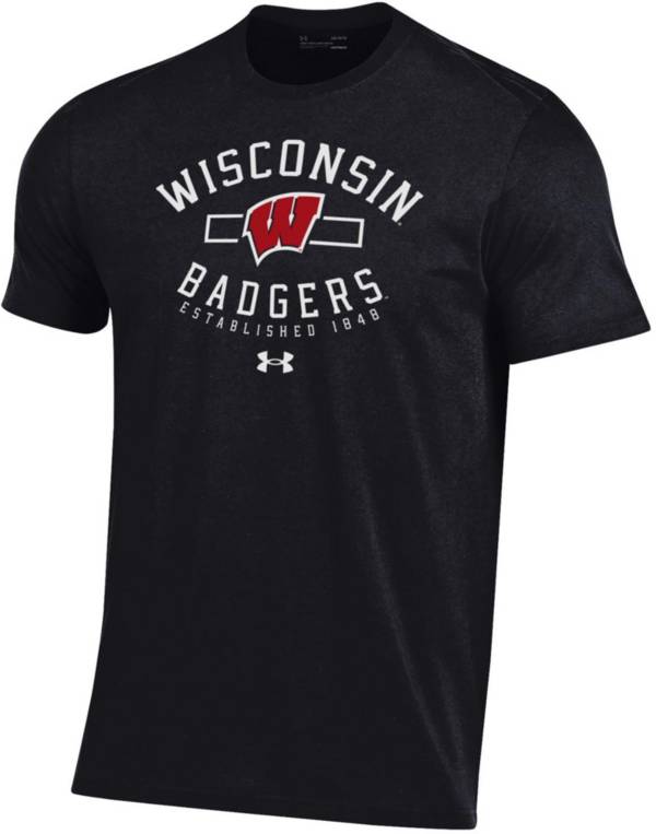 Wisconsin Badgers Under Armour Silver Heather Soccer Performance Cotton  Basic T-Shirt