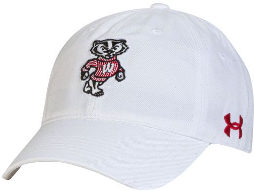 Under Armour Men's Wisconsin Badgers White OTS Slouch Adjustable Hat