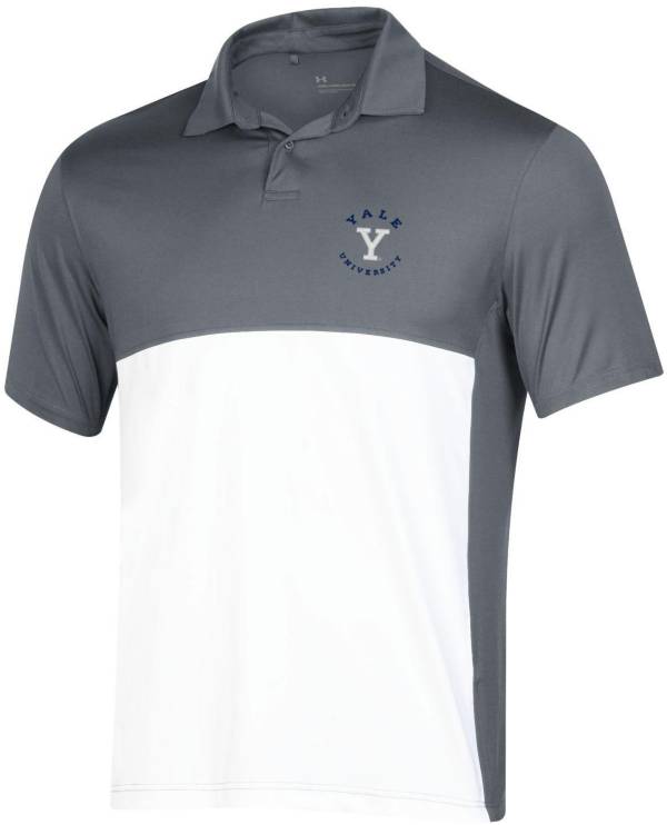 Under Armour Men's Yale Bulldogs Yale Gray Colorblock Polo product image
