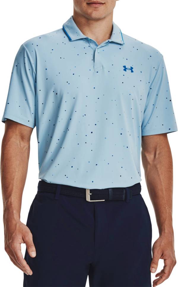 UA Iso-Chill Floral Polo-Black / Electric Tangerine / Halo Gray 