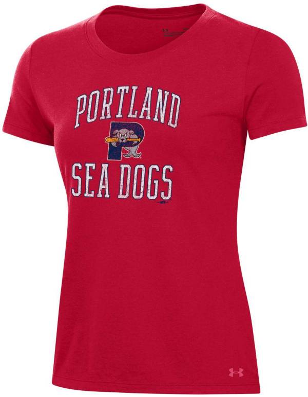 Under Armour Women's Portland Sea Dogs Red Performance T-Shirt product image