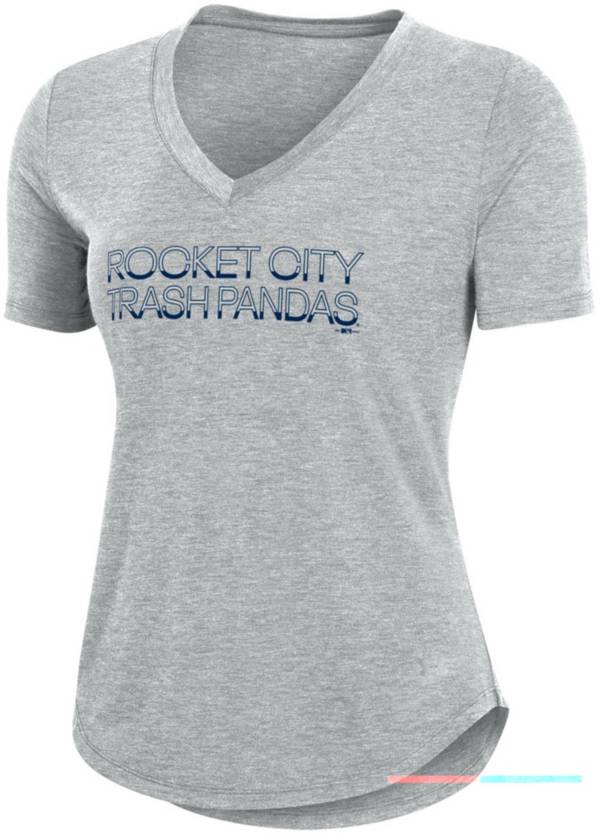Under Armour Women's Rocket City Trash Pandas Gray Breezy V-Neck T-Shirt product image