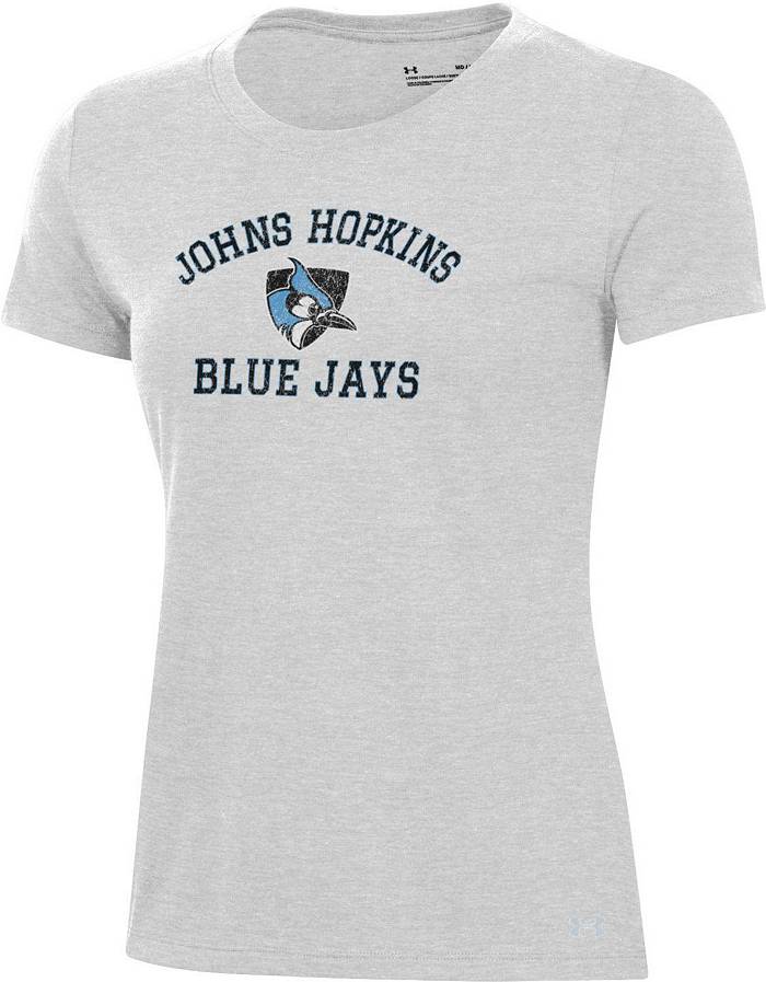 Under Armour Women's Johns Hopkins Blue Jays Silver Heather Pennant T-Shirt, Small, Gray