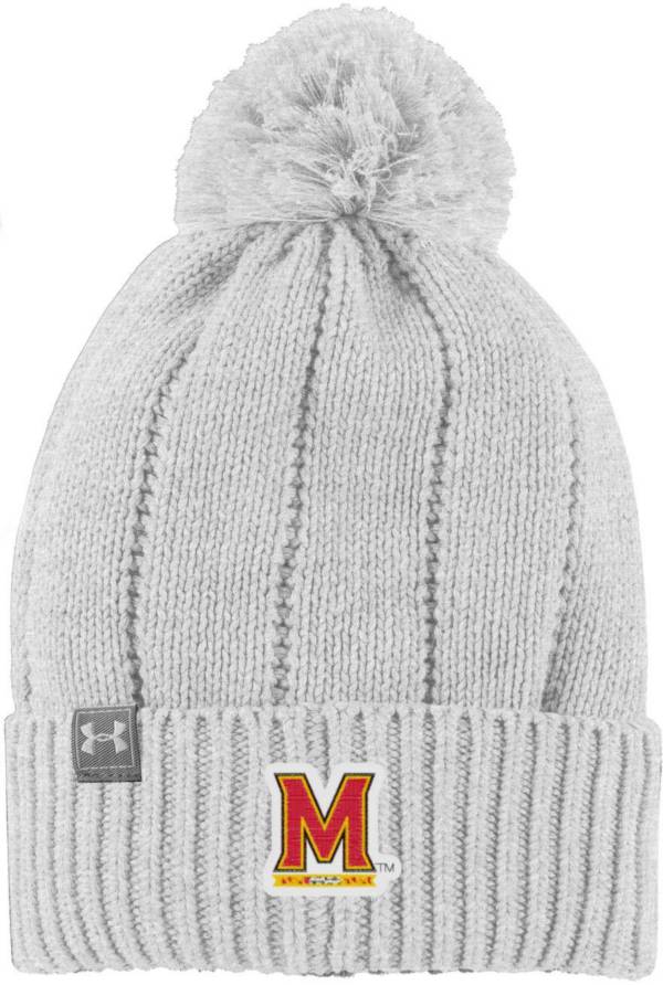 Under Armour Women's Maryland Terrapins Silver Heather Pom Knit Beanie product image