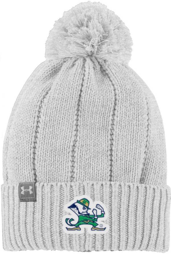 Under Armour Women's Notre Dame Fighting Irish Silver Heather Pom Knit Beanie product image