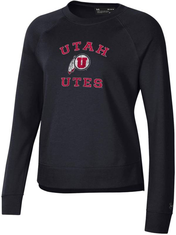 Under Armour Women's Utah Utes Black All Day Arched Logo Crew Pullover