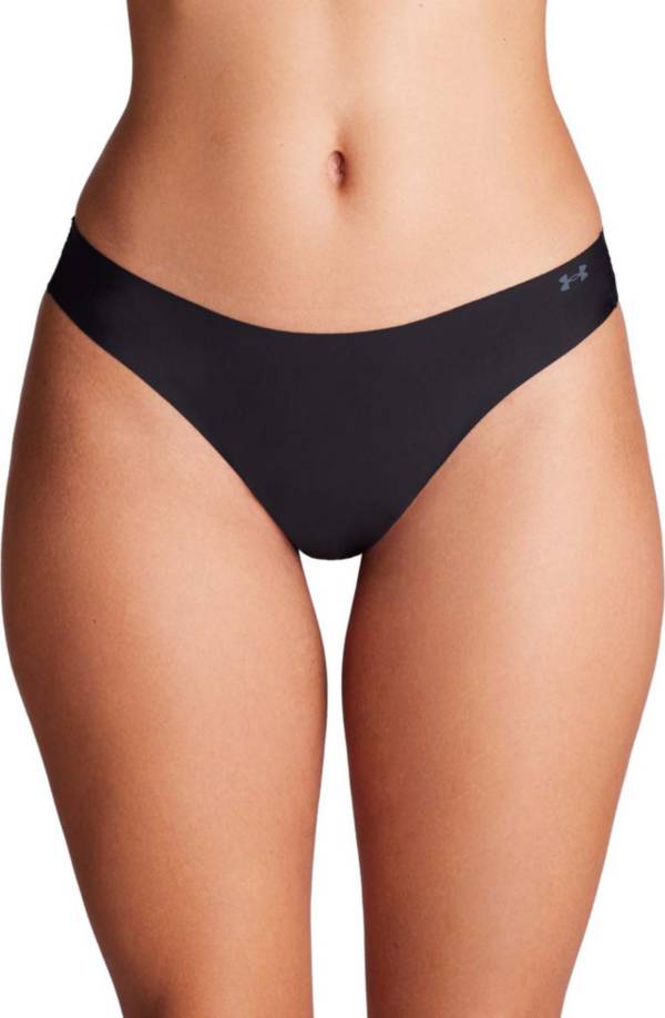 UNDER ARMOUR (3-Pack) Black Pure Stretch Thong, XS