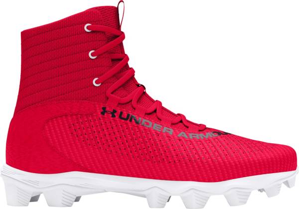 Under armour outlet red football cleats