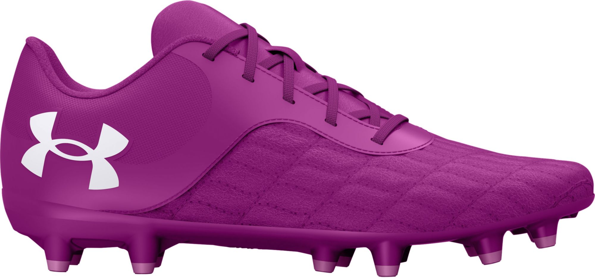 Purple and white store under armour cleats