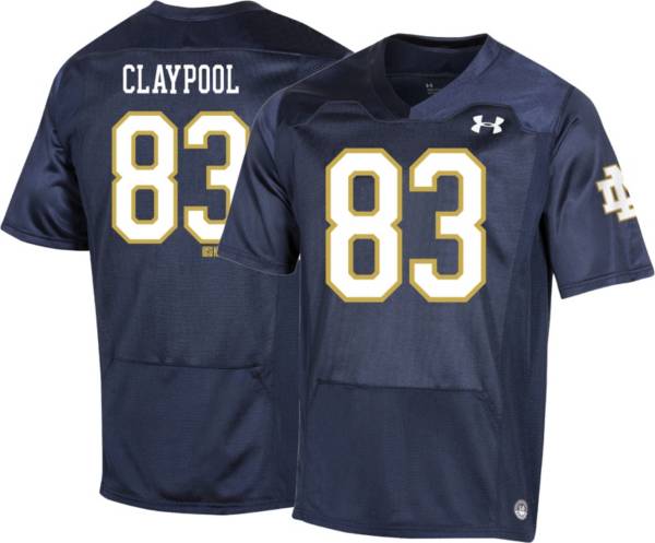 Under Armour Youth Notre Dame Fighting Irish Chase Claypool #83 Navy Replica Football Jersey, Boys', Large, Blue