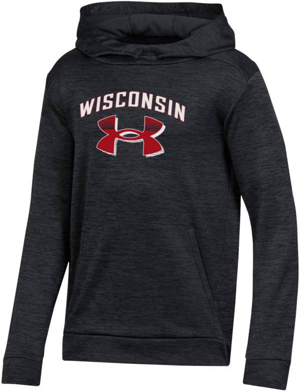 Under Armour Youth Wisconsin Badgers Black Fleece Pullover Hoodie ...