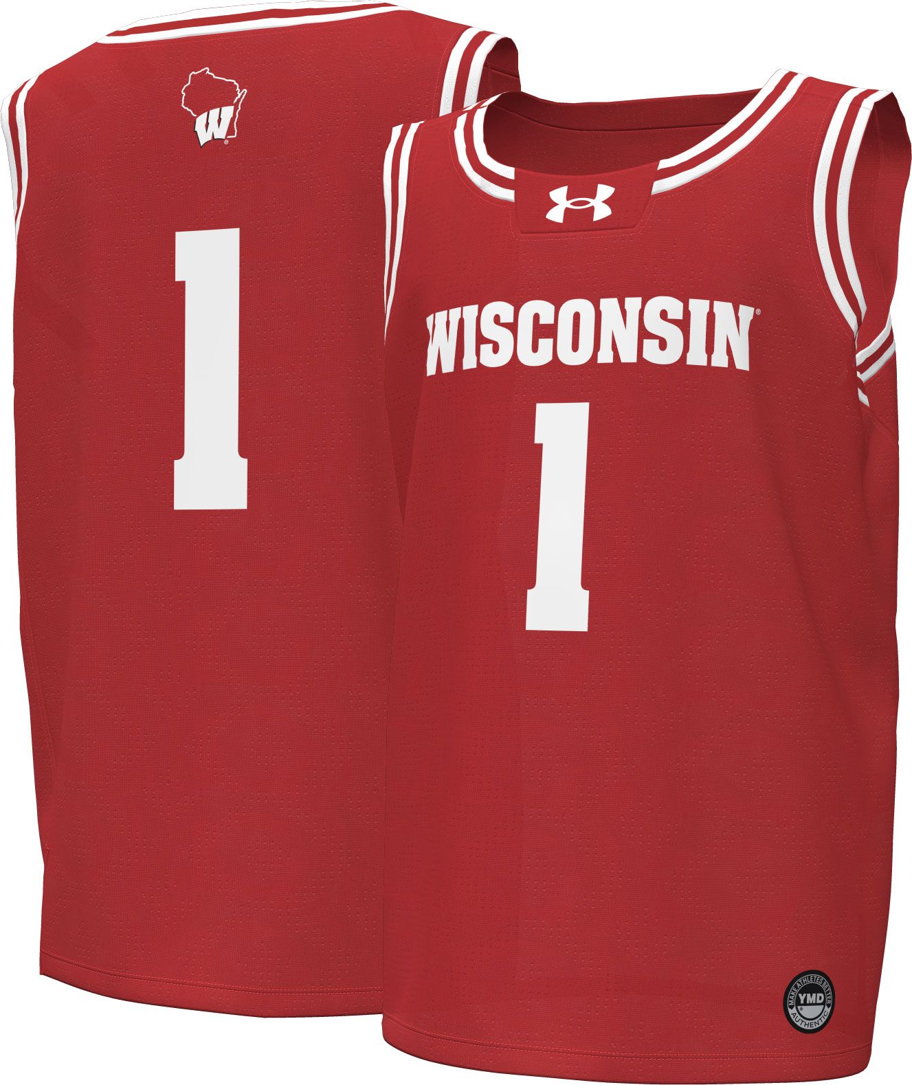 Under Armour Youth Wisconsin Badgers #1 Red Replica Basketball Jersey product image