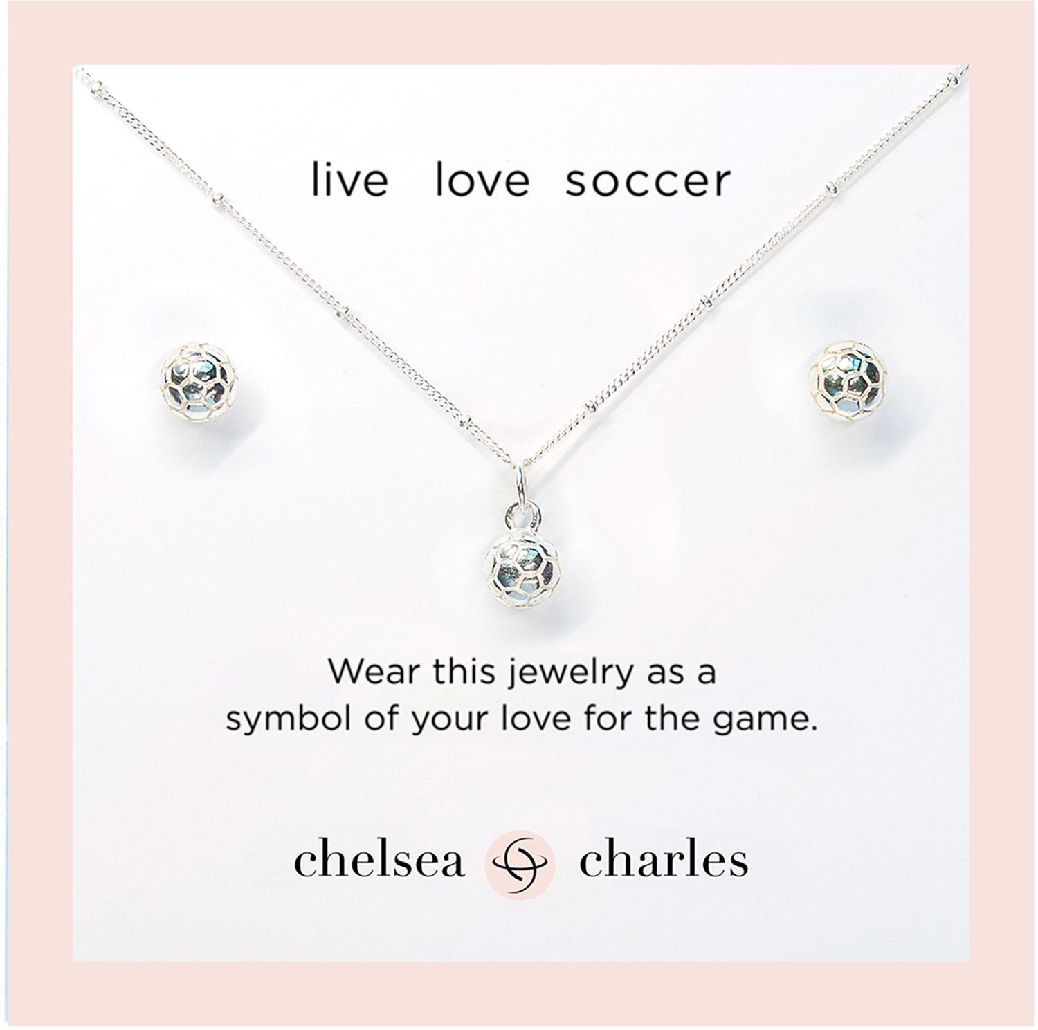 Chelsea Charles Girls' Soccer Necklace and Earrings Set product image