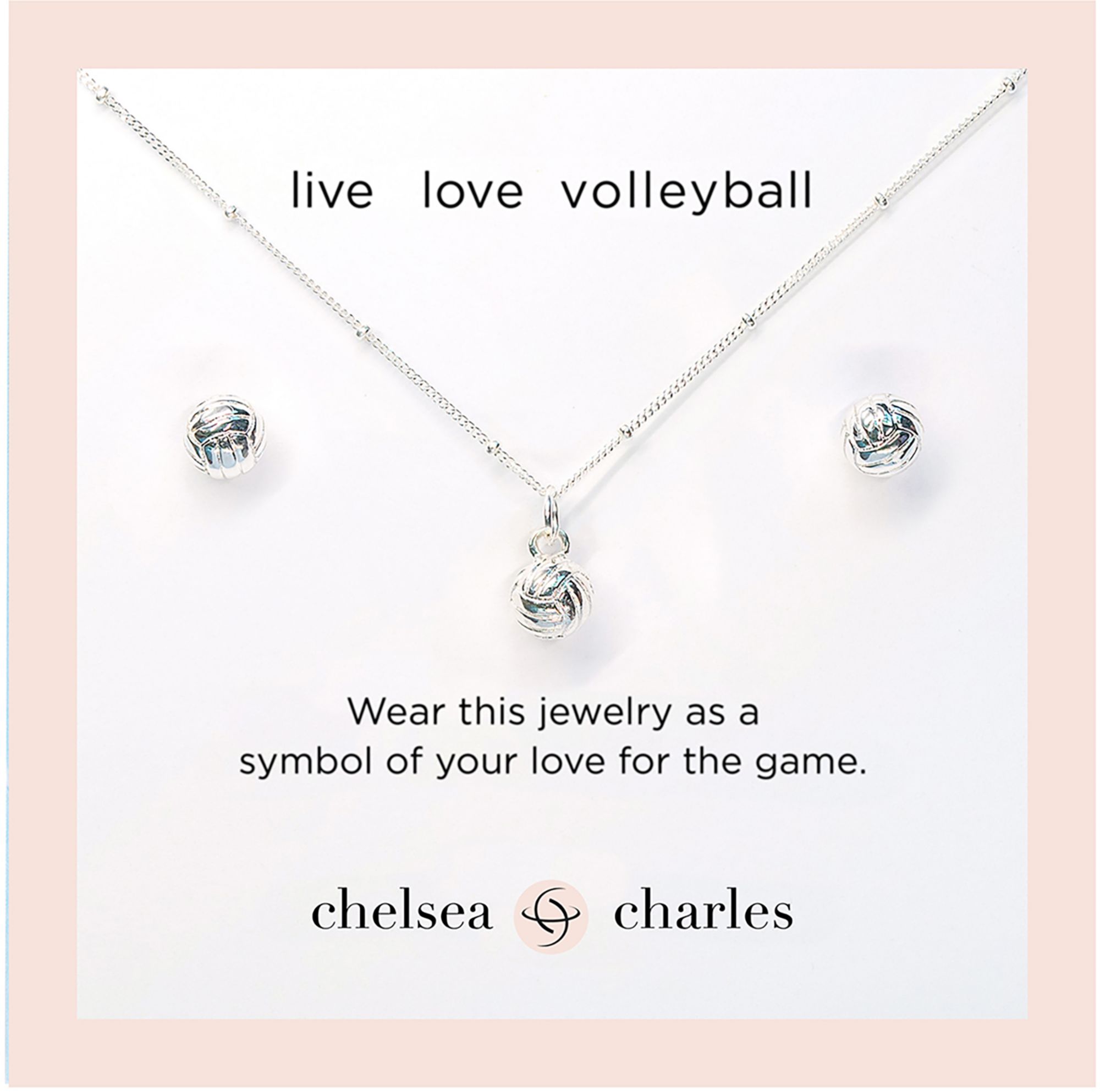 Chelsea Charles Girls' Sport Volleyball Necklace and Earrings Set product image