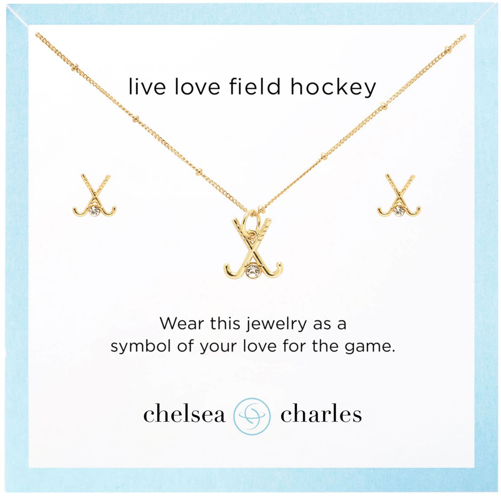 Chelsea Charles Women's Sport Field Hockey Necklace and Earrings Gift Set product image