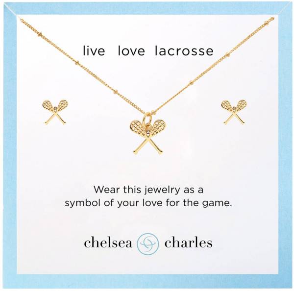 Chelsea Charles Women's Sport Lacrosse Necklace and Earrings Gift Set product image