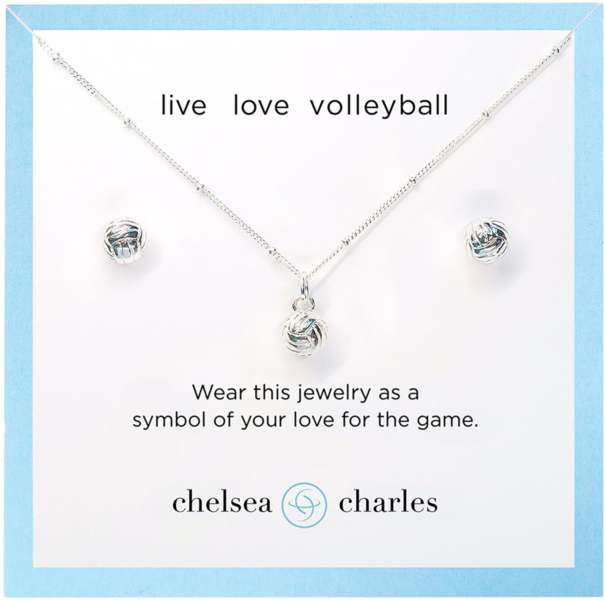 Chelsea Charles Women's Sport Volleyball Necklace and Earrings Gift Set product image