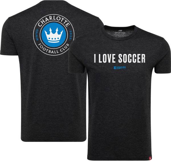 Sportiqe Charlotte FC Leagues Cup I Love Soccer Navy T-Shirt product image